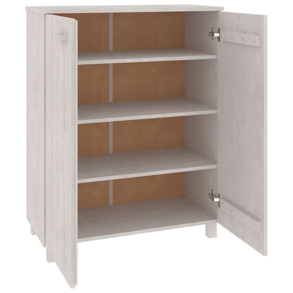 Schoenenkast HAMAR 85x40x108 cm massief grenenhout wit is nu te koop bij PeponiXL, paradijselijk wonen!
