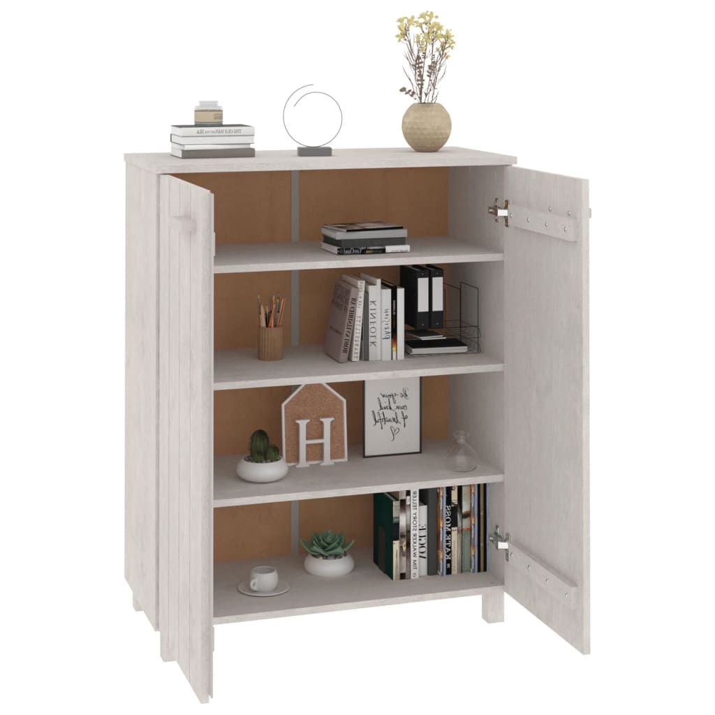 Schoenenkast HAMAR 85x40x108 cm massief grenenhout wit is nu te koop bij PeponiXL, paradijselijk wonen!
