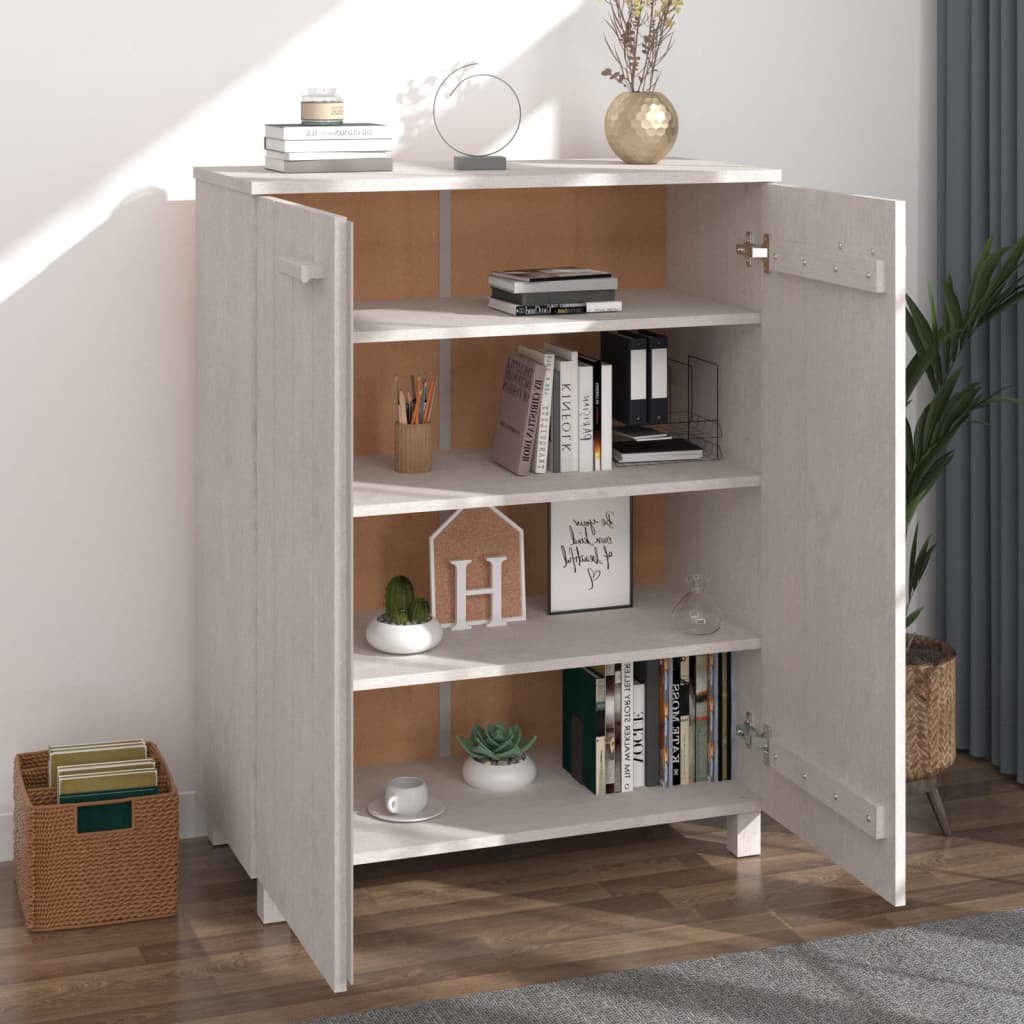 Schoenenkast HAMAR 85x40x108 cm massief grenenhout wit is nu te koop bij PeponiXL, paradijselijk wonen!