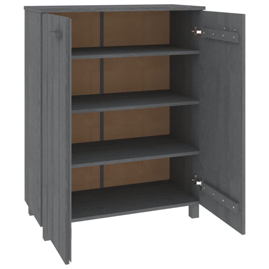 Schoenenkast HAMAR 85x40x108 cm massief grenenhout donkergrijs is nu te koop bij PeponiXL, paradijselijk wonen!