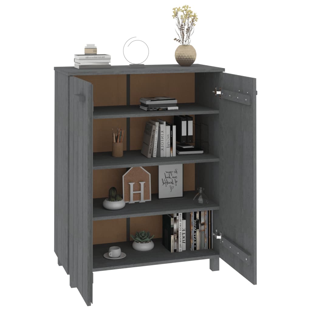 Schoenenkast HAMAR 85x40x108 cm massief grenenhout donkergrijs is nu te koop bij PeponiXL, paradijselijk wonen!