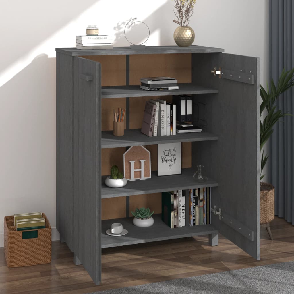 Schoenenkast HAMAR 85x40x108 cm massief grenenhout donkergrijs is nu te koop bij PeponiXL, paradijselijk wonen!