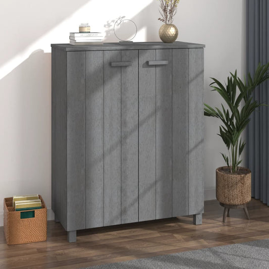 Schoenenkast HAMAR 85x40x108 cm massief grenenhout donkergrijs is nu te koop bij PeponiXL, paradijselijk wonen!