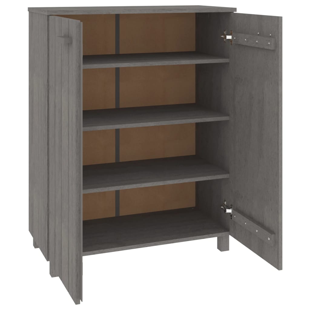 Schoenenkast HAMAR 85x40x108 cm massief grenenhout lichtgrijs is nu te koop bij PeponiXL, paradijselijk wonen!
