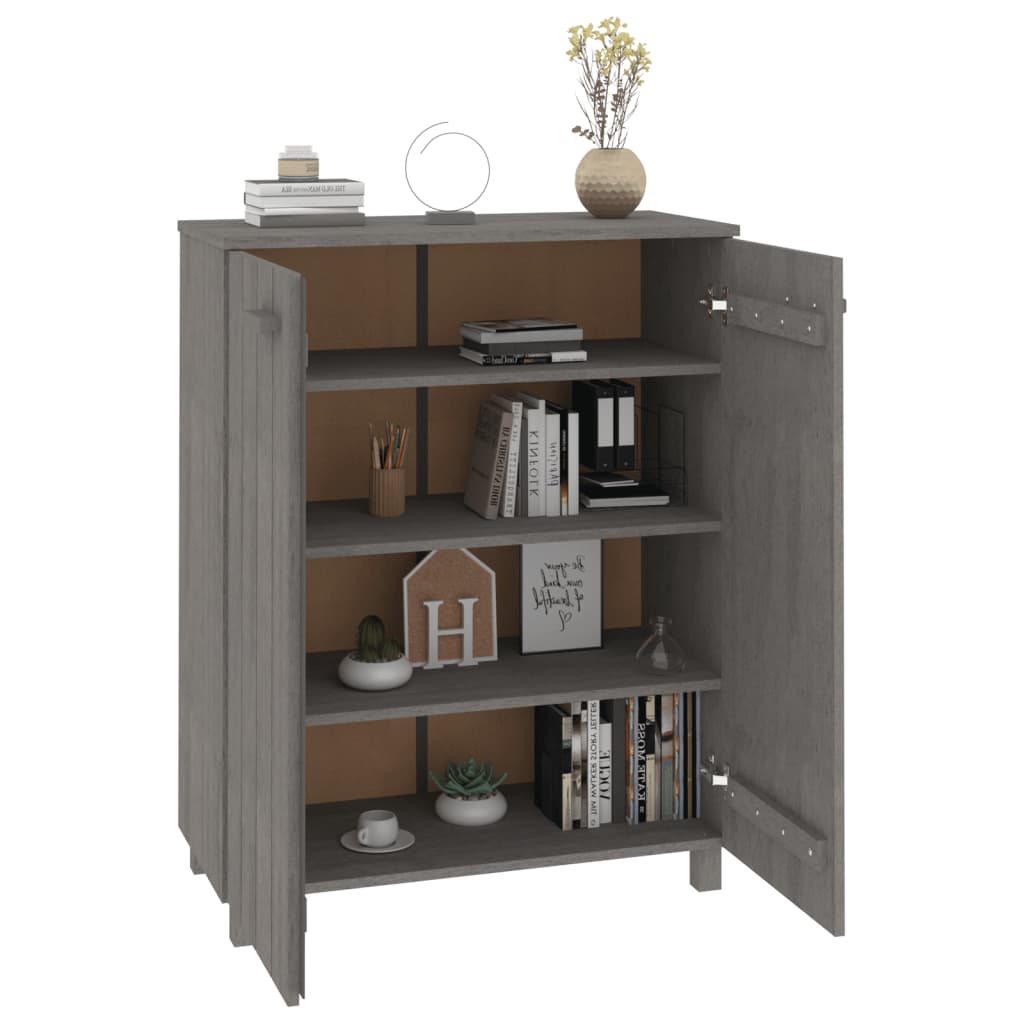 Schoenenkast HAMAR 85x40x108 cm massief grenenhout lichtgrijs is nu te koop bij PeponiXL, paradijselijk wonen!