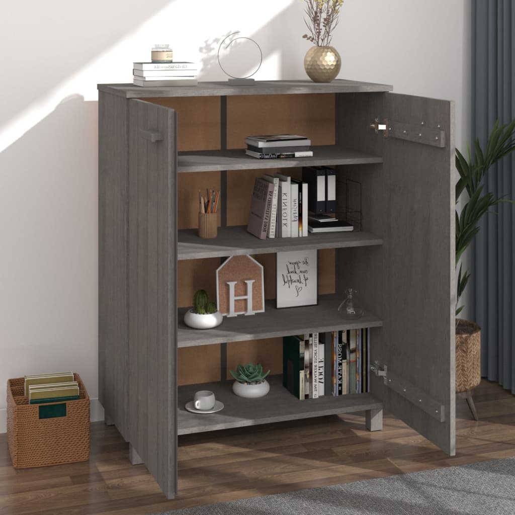 Schoenenkast HAMAR 85x40x108 cm massief grenenhout lichtgrijs is nu te koop bij PeponiXL, paradijselijk wonen!