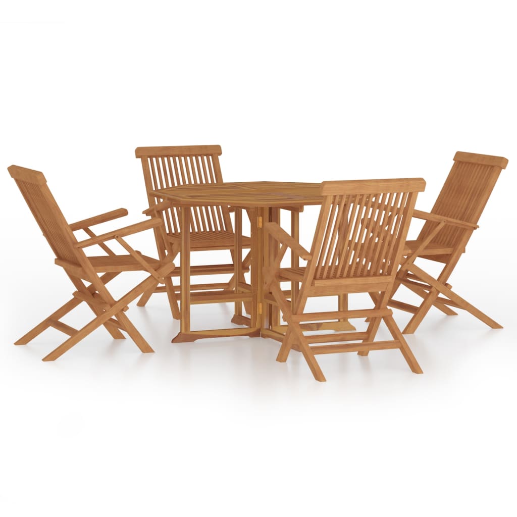 5-delige Tuinset inklapbaar massief teakhout is nu te koop bij PeponiXL, paradijselijk wonen!