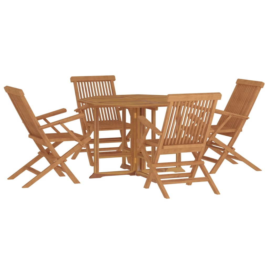 5-delige Tuinset inklapbaar massief teakhout is nu te koop bij PeponiXL, paradijselijk wonen!