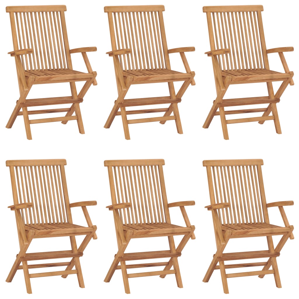 Tuinstoelen 6 st inklapbaar massief teakhout is nu te koop bij PeponiXL, paradijselijk wonen!