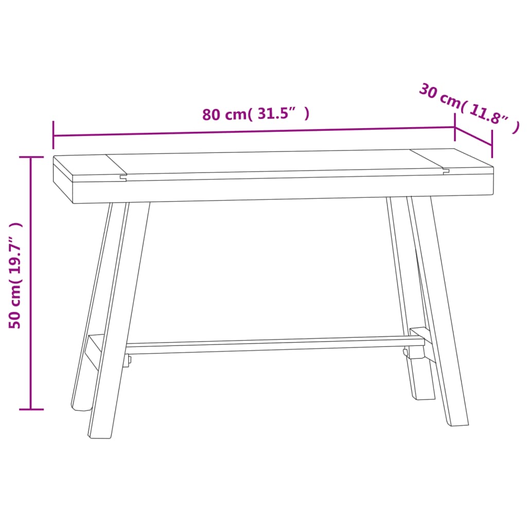 Bankje 80 cm massief teakhout is nu te koop bij PeponiXL, paradijselijk wonen!