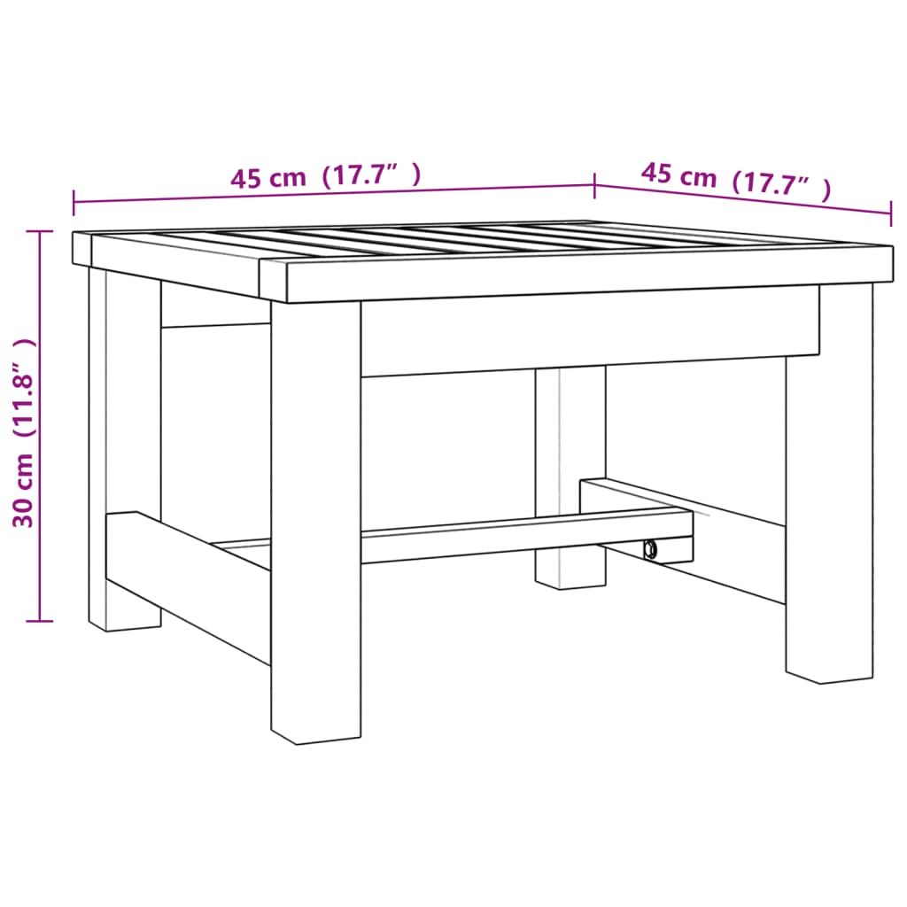 Salontafel 45x45x30 cm massief teakhout is nu te koop bij PeponiXL, paradijselijk wonen!