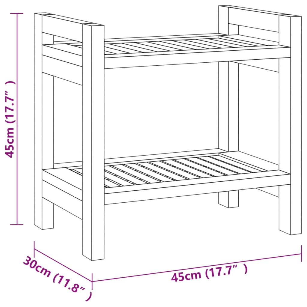 Badkamertafel 45x30x45 cm massief teakhout is nu te koop bij PeponiXL, paradijselijk wonen!