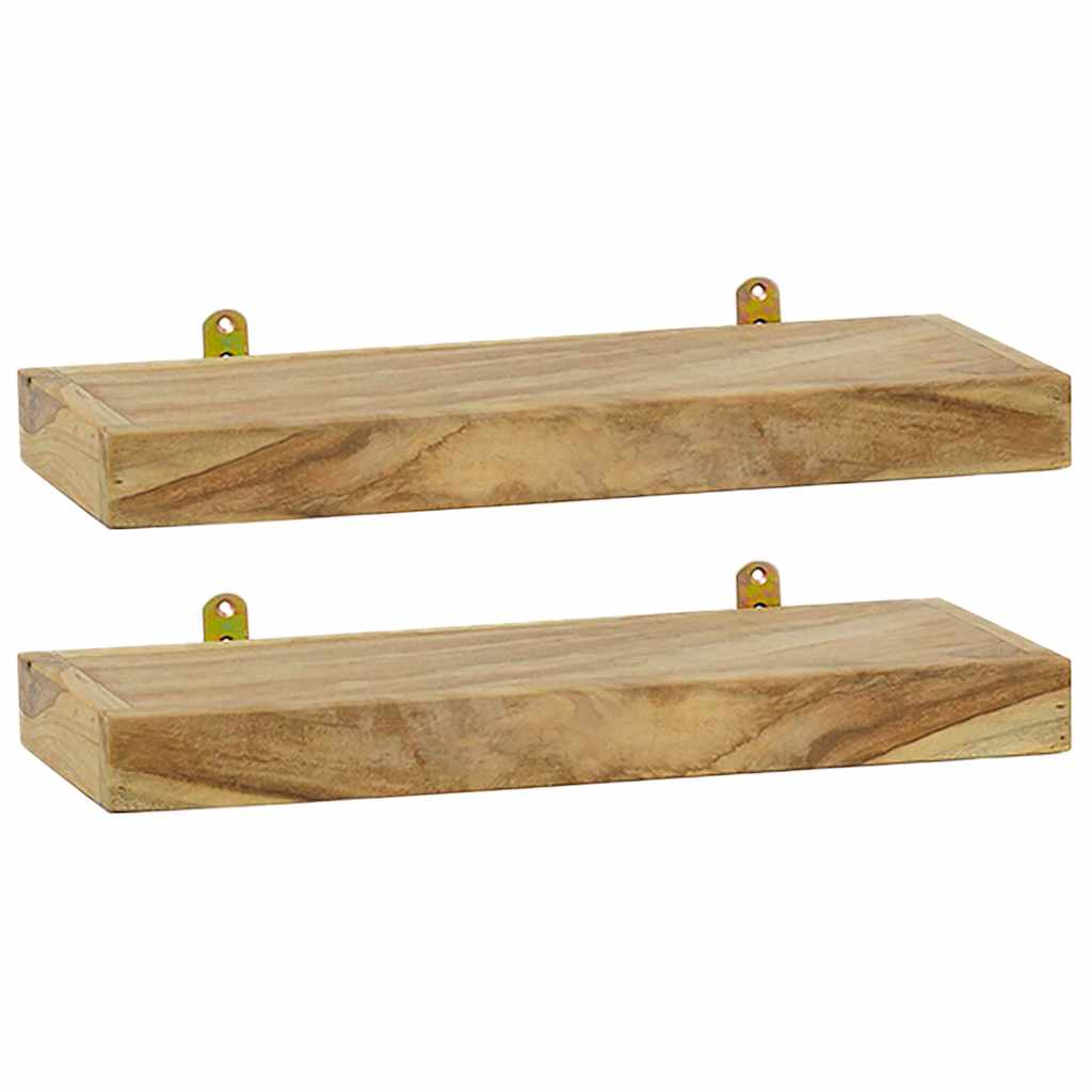 Wandschappen 2 st 40x15x4 cm massief teakhout is nu te koop bij PeponiXL, paradijselijk wonen!