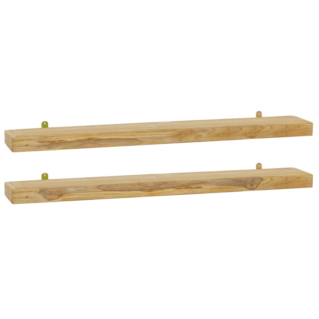 Wandschappen 2 st 90x15x4 cm massief teakhout is nu te koop bij PeponiXL, paradijselijk wonen!