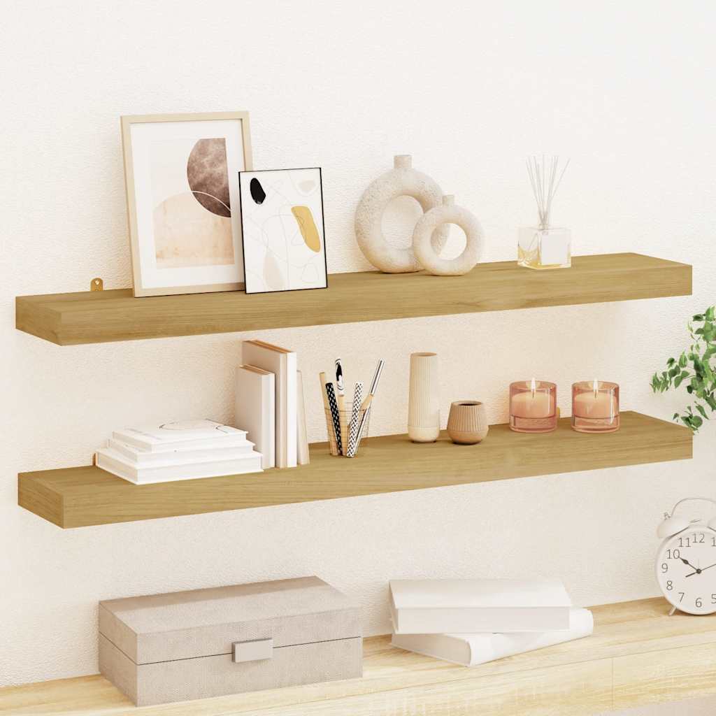 Wandschappen 2 st 90x15x4 cm massief teakhout is nu te koop bij PeponiXL, paradijselijk wonen!