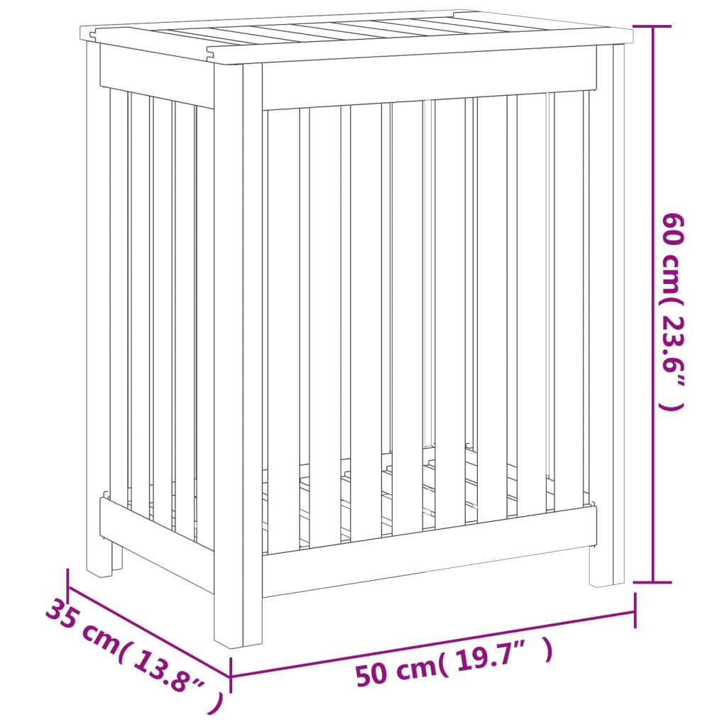 Wasmand 50x35x60 cm massief teakhout is nu te koop bij PeponiXL, paradijselijk wonen!