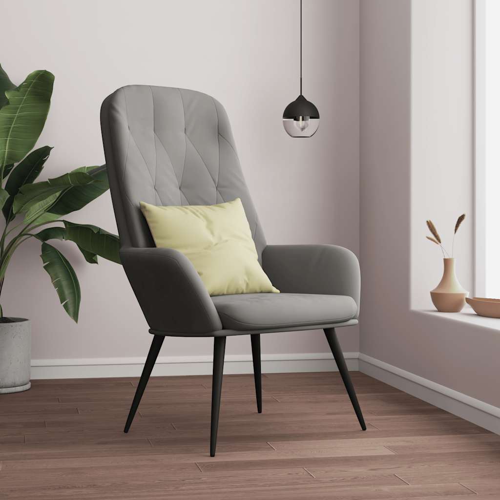 Relaxstoel fluweel lichtgrijs is nu te koop bij PeponiXL, paradijselijk wonen!