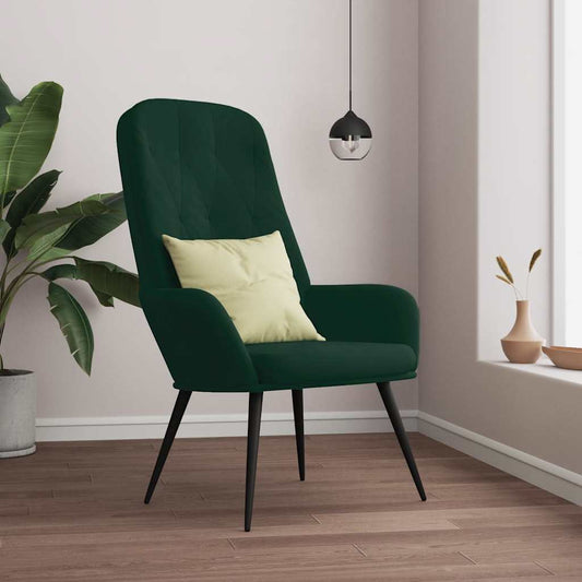 Relaxstoel fluweel donkergoen is nu te koop bij PeponiXL, paradijselijk wonen!