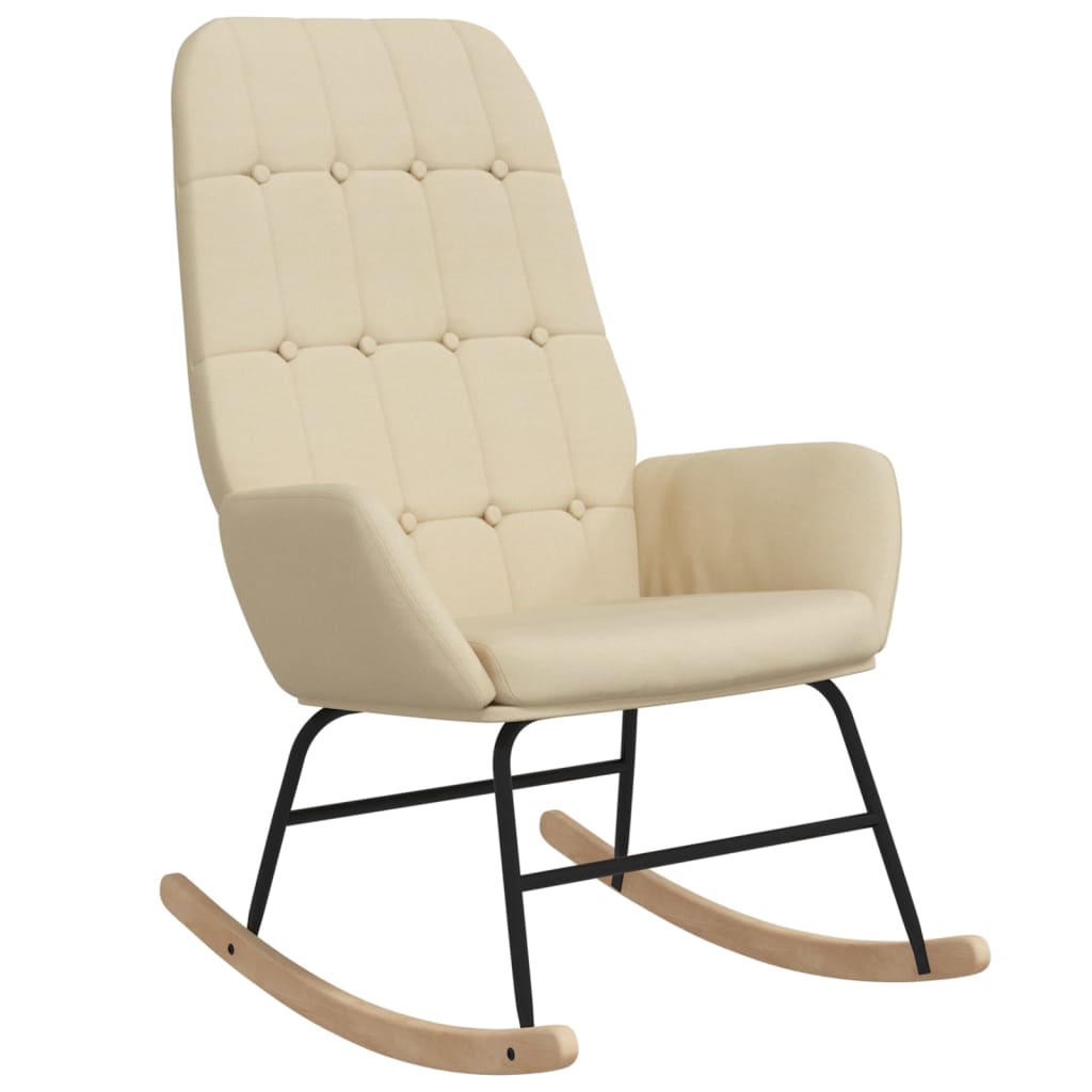 Schommelstoel stof crèmekleurig is nu te koop bij PeponiXL, paradijselijk wonen!