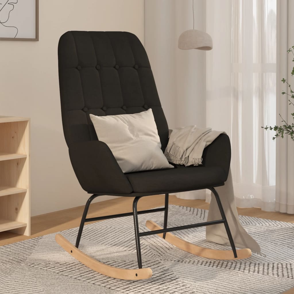 Schommelstoel stof zwart is nu te koop bij PeponiXL, paradijselijk wonen!
