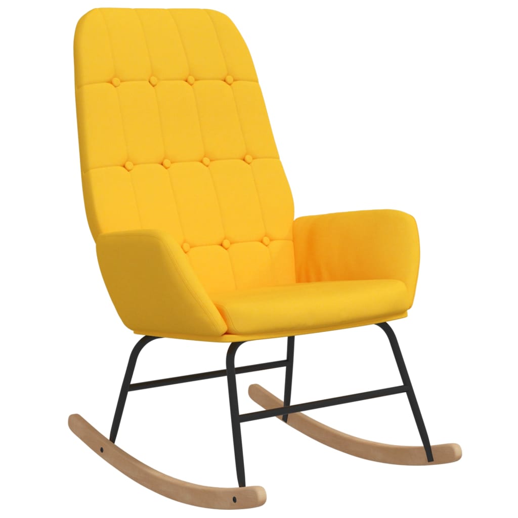 Schommelstoel stof mosterdgeel is nu te koop bij PeponiXL, paradijselijk wonen!