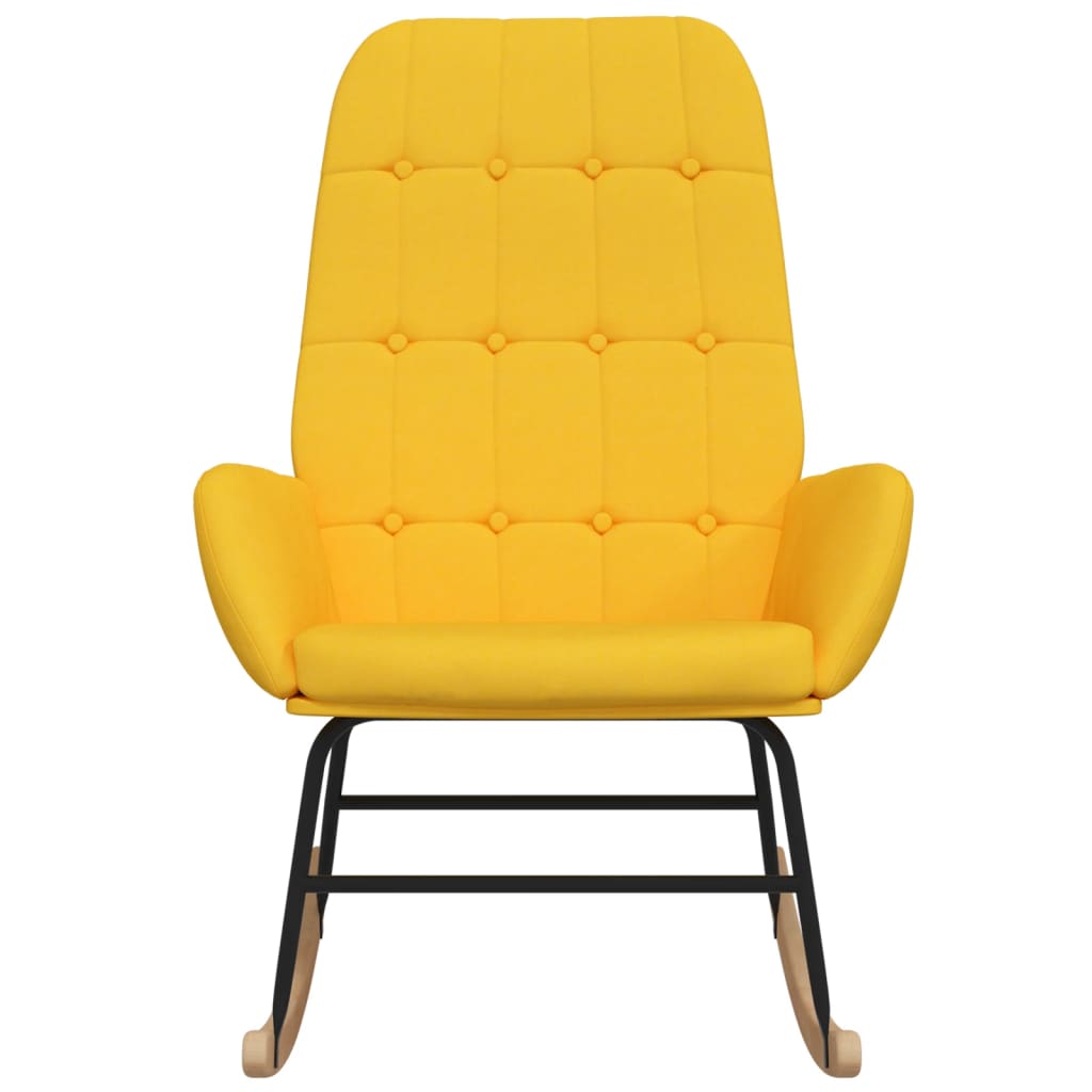 Schommelstoel stof mosterdgeel is nu te koop bij PeponiXL, paradijselijk wonen!