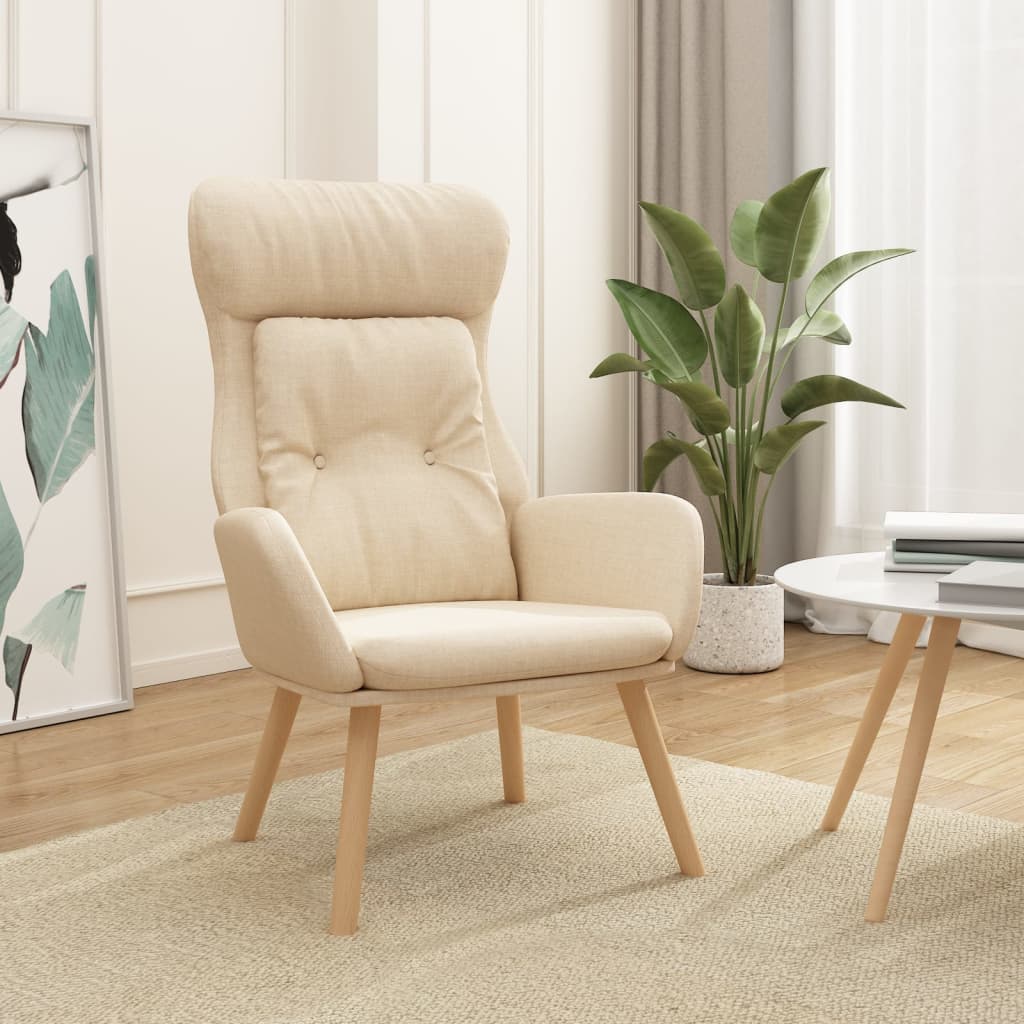 Relaxstoel stof crèmekleurig is nu te koop bij PeponiXL, paradijselijk wonen!