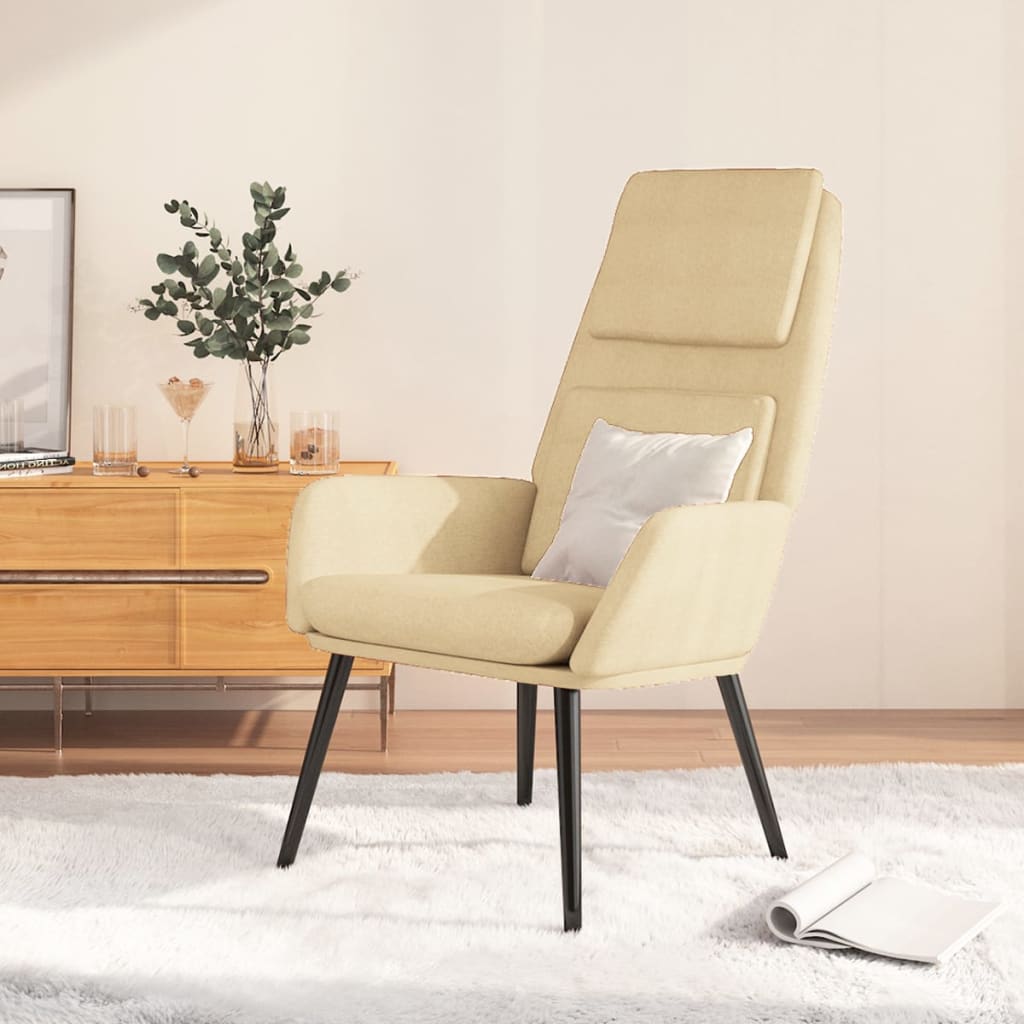 Relaxstoel stof crèmekleurig is nu te koop bij PeponiXL, paradijselijk wonen!