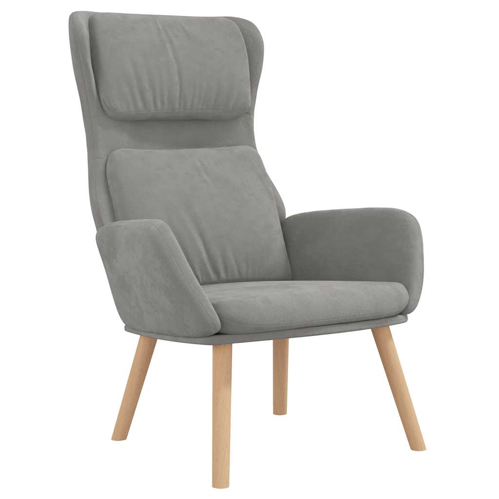Relaxstoel fluweel lichtgrijs is nu te koop bij PeponiXL, paradijselijk wonen!