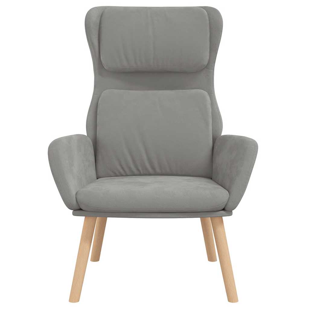 Relaxstoel fluweel lichtgrijs is nu te koop bij PeponiXL, paradijselijk wonen!