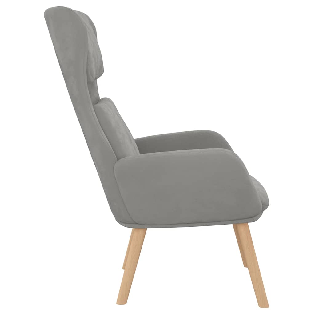 Relaxstoel fluweel lichtgrijs is nu te koop bij PeponiXL, paradijselijk wonen!