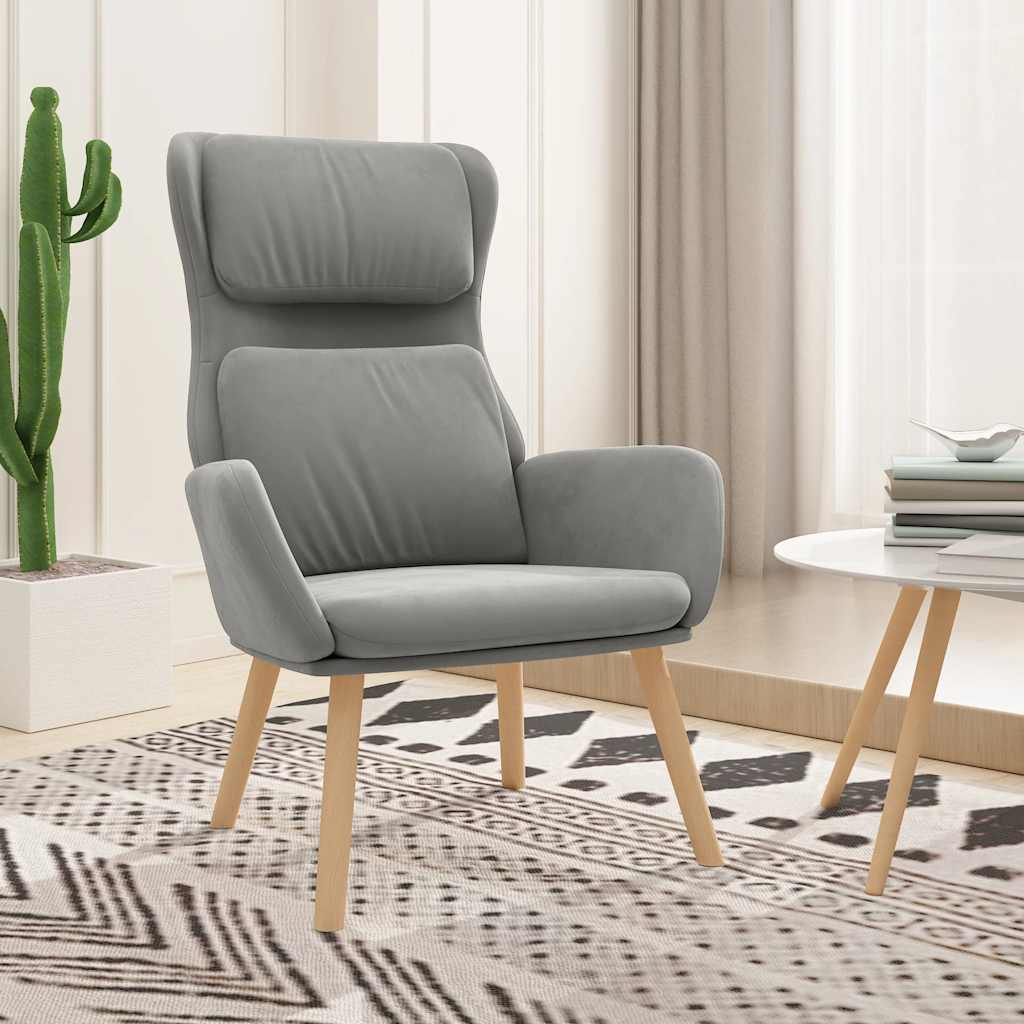 Relaxstoel fluweel lichtgrijs is nu te koop bij PeponiXL, paradijselijk wonen!