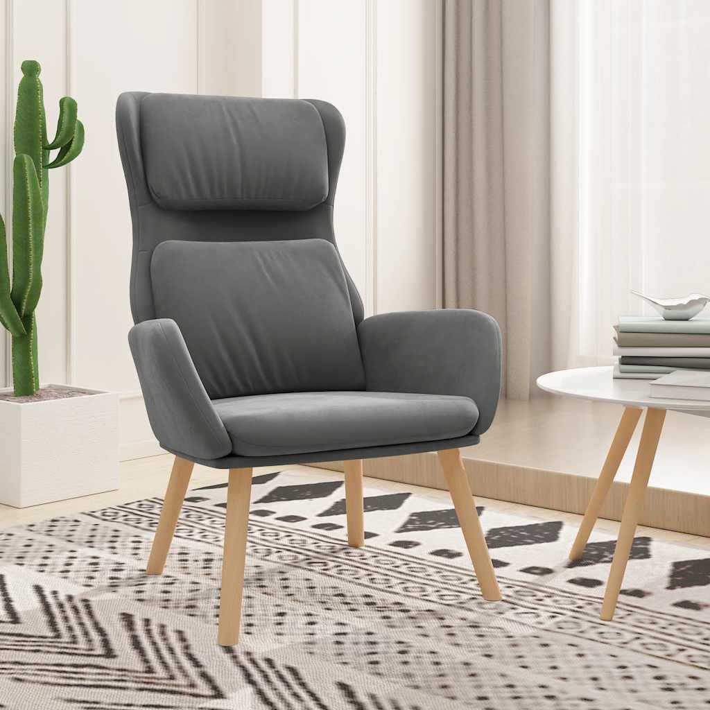 Relaxstoel fluweel donkergrijs is nu te koop bij PeponiXL, paradijselijk wonen!