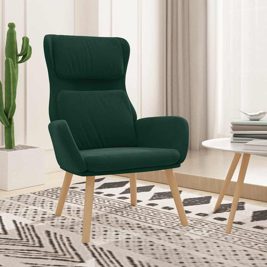 Relaxstoel fluweel donkergoen is nu te koop bij PeponiXL, paradijselijk wonen!