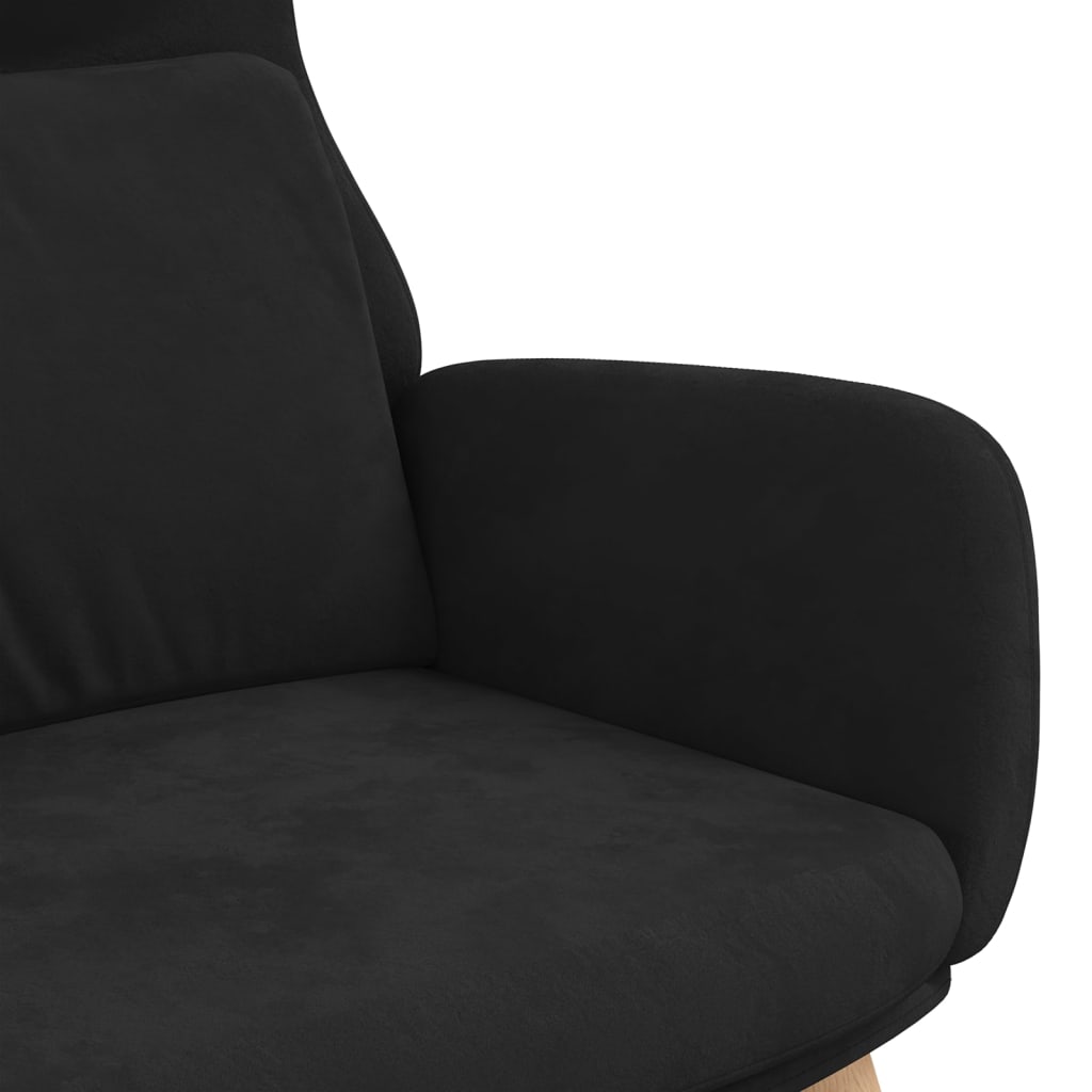 Relaxstoel fluweel zwart is nu te koop bij PeponiXL, paradijselijk wonen!