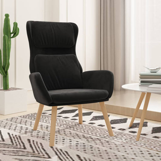 Relaxstoel fluweel zwart is nu te koop bij PeponiXL, paradijselijk wonen!