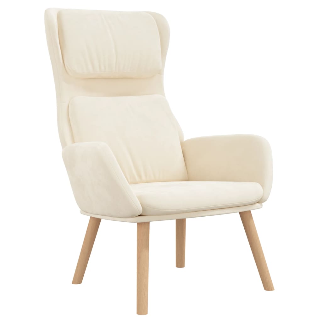 Relaxstoel fluweel crèmewit is nu te koop bij PeponiXL, paradijselijk wonen!