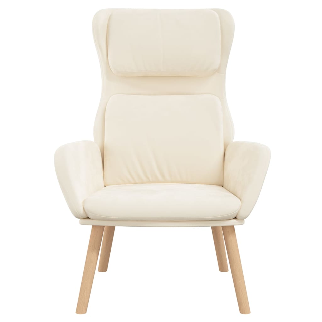 Relaxstoel fluweel crèmewit is nu te koop bij PeponiXL, paradijselijk wonen!