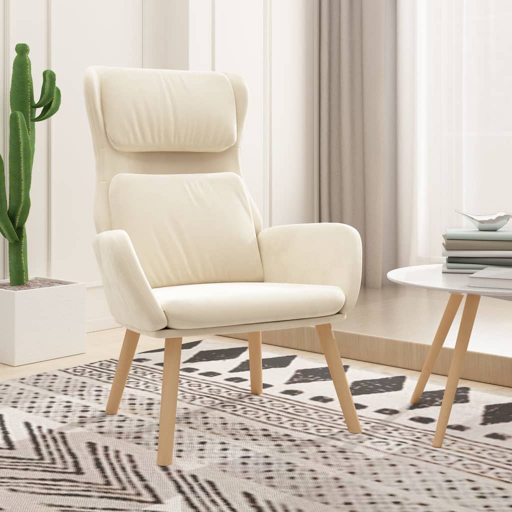 Relaxstoel fluweel crèmewit is nu te koop bij PeponiXL, paradijselijk wonen!