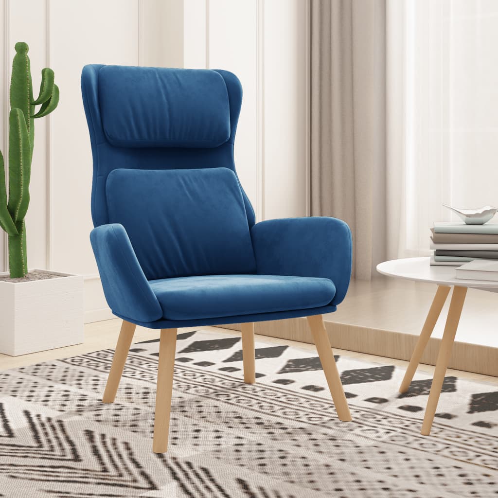 Relaxstoel fluweel blauw is nu te koop bij PeponiXL, paradijselijk wonen!
