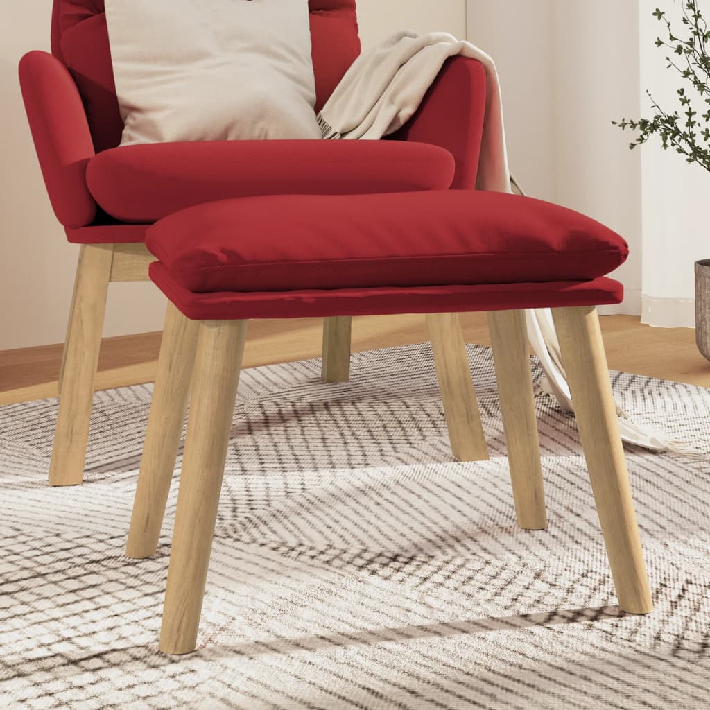 Voetenbank 45x29,5x35 cm fluweel wijnrood is nu te koop bij PeponiXL, paradijselijk wonen!