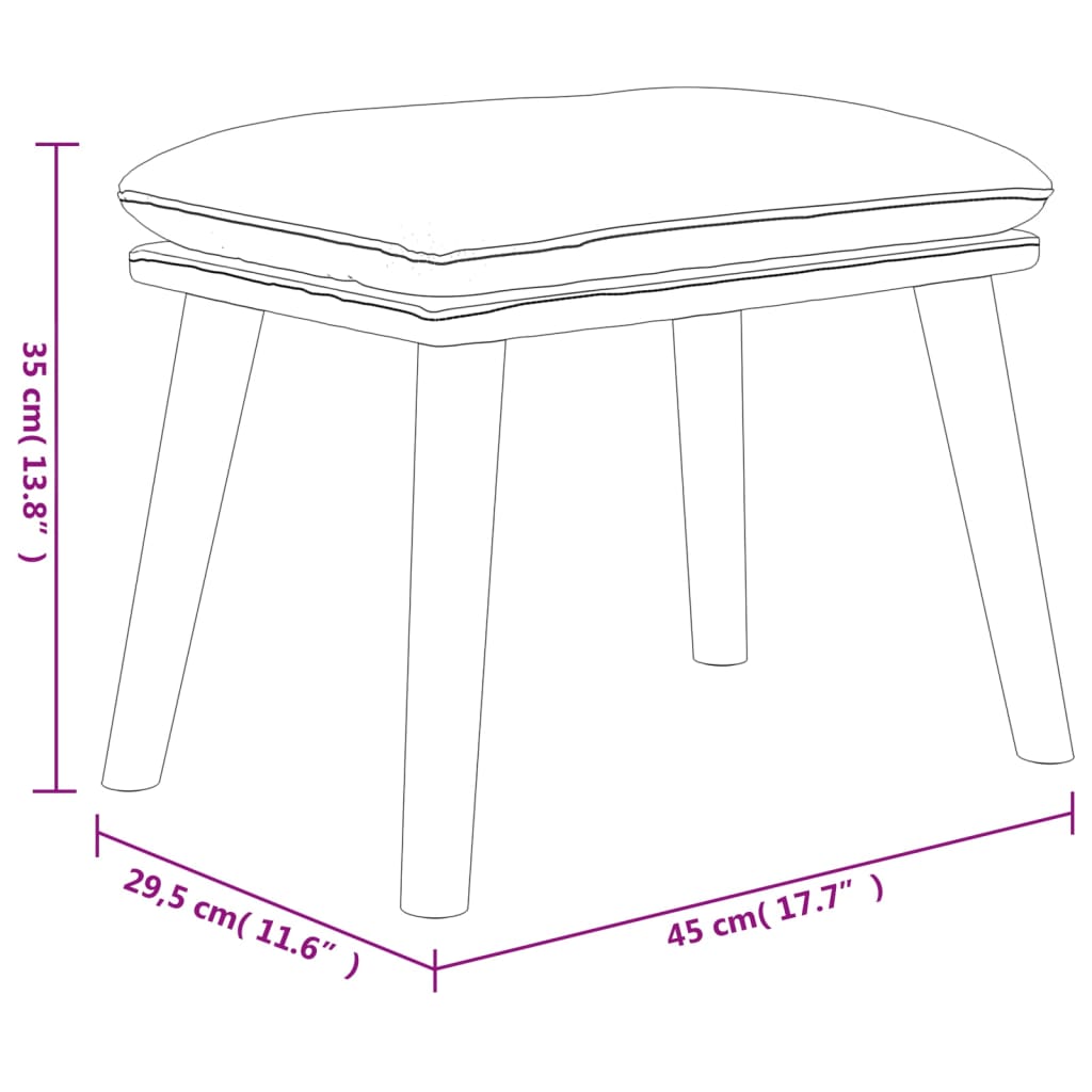 Voetenbank 45x29,5x35 cm fluweel zwart is nu te koop bij PeponiXL, paradijselijk wonen!