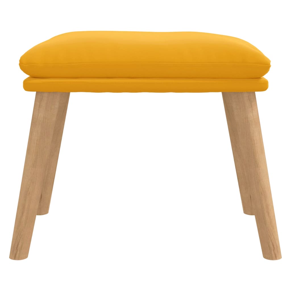 Voetenbank 45x29,5x35 cm fluweel mosterdgeel is nu te koop bij PeponiXL, paradijselijk wonen!