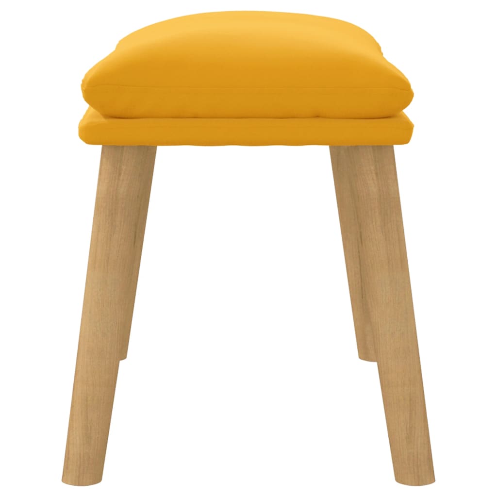 Voetenbank 45x29,5x35 cm fluweel mosterdgeel is nu te koop bij PeponiXL, paradijselijk wonen!