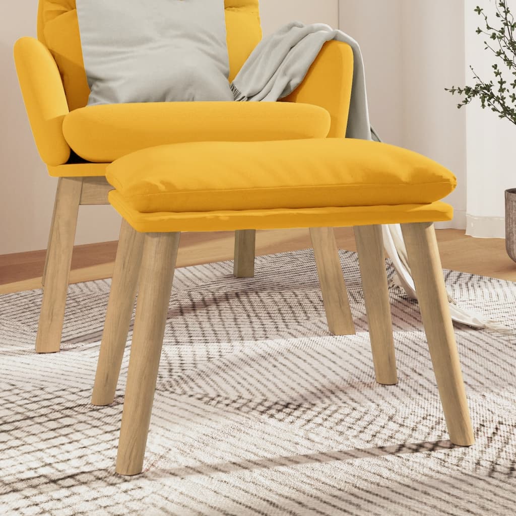 Voetenbank 45x29,5x35 cm fluweel mosterdgeel is nu te koop bij PeponiXL, paradijselijk wonen!