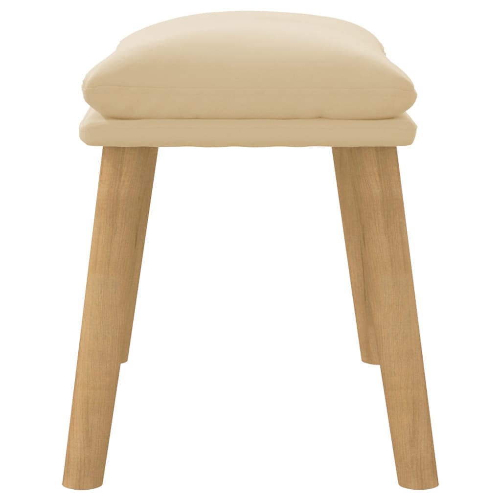 Voetenbank 45x29,5x35 cm fluweel crèmewit is nu te koop bij PeponiXL, paradijselijk wonen!