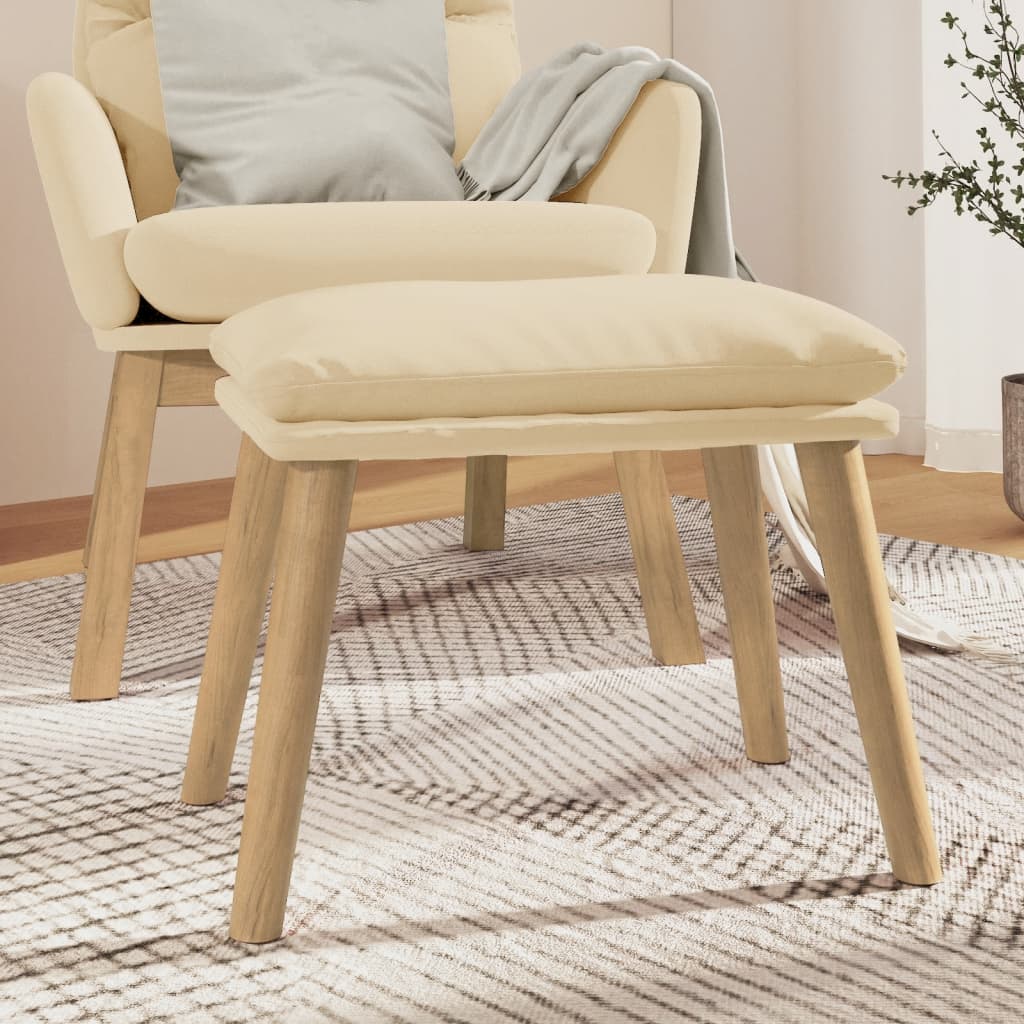 Voetenbank 45x29,5x35 cm fluweel crèmewit is nu te koop bij PeponiXL, paradijselijk wonen!
