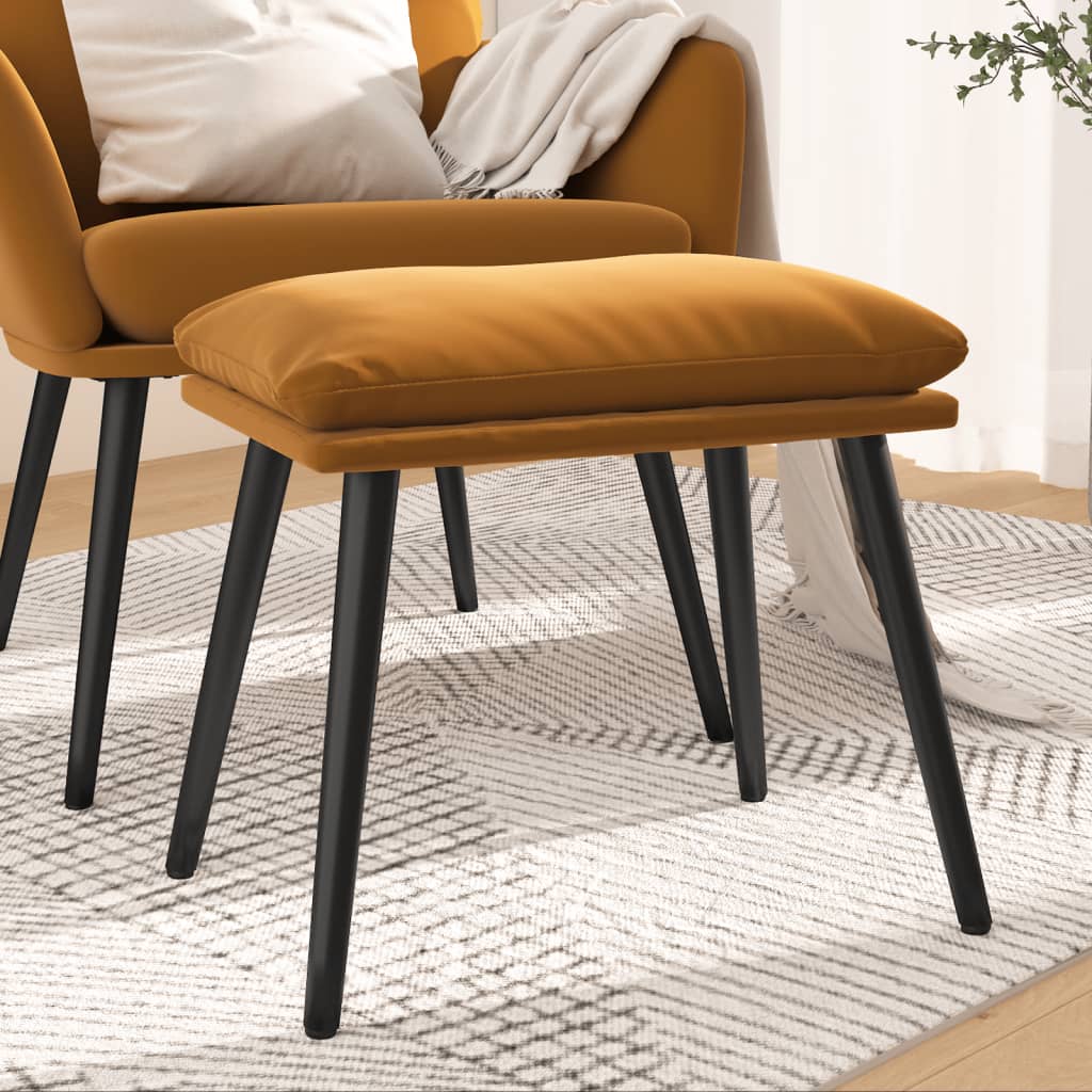 Voetenbank 45x29,5x35 cm fluweel bruin is nu te koop bij PeponiXL, paradijselijk wonen!