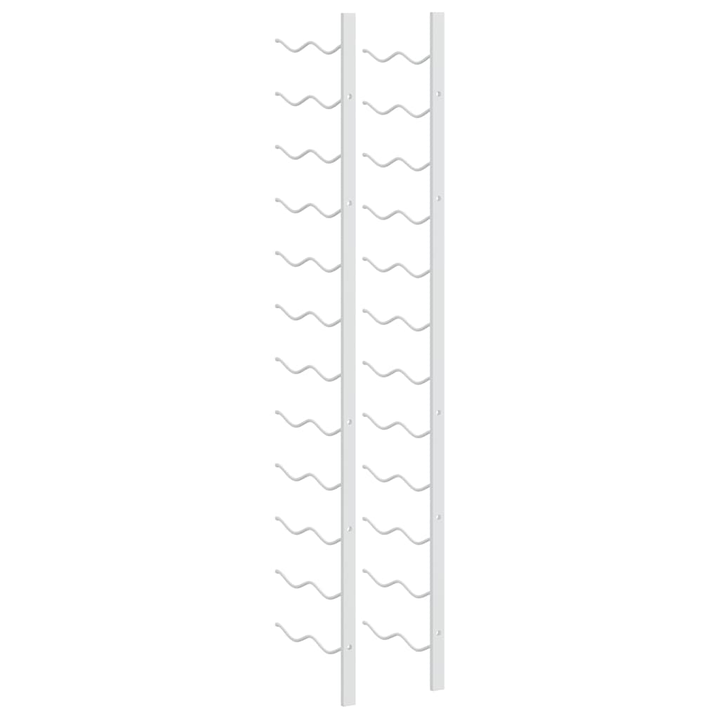 Wijnrekken 2 st wandmontage voor 24 flessen ijzer wit is nu te koop bij PeponiXL, paradijselijk wonen!