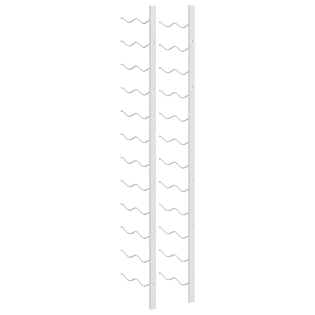 Wijnrekken 2 st wandmontage voor 24 flessen ijzer wit is nu te koop bij PeponiXL, paradijselijk wonen!